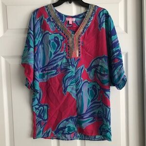 Lilly Pulitzer Wilda Caftan Chic Pink Sway Dress - XS